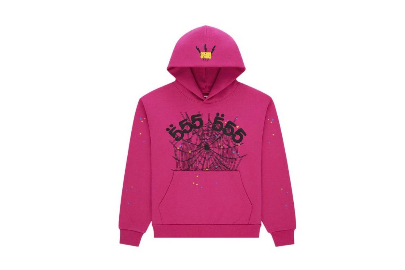 Sp5der Angel Number Hoodie Pink