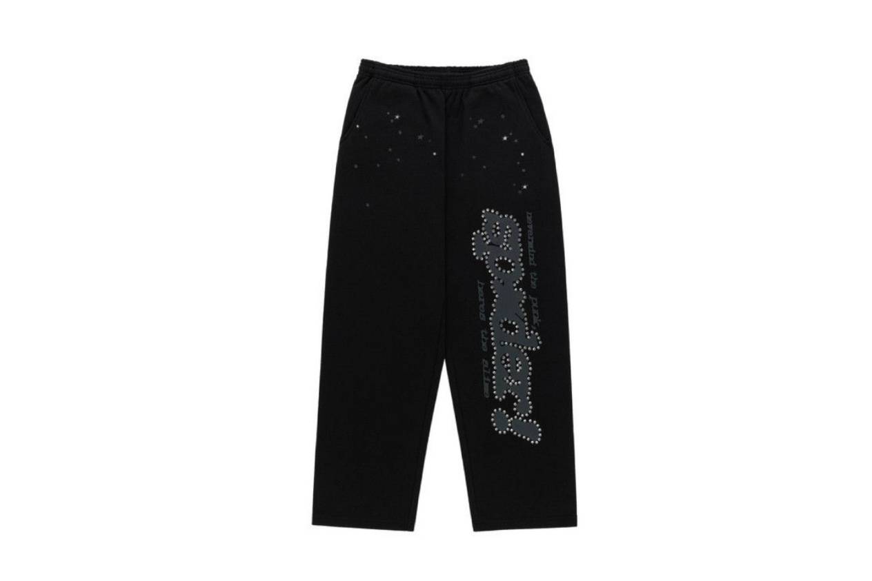Sp5der Rhinestone Punk V2 Sweatpant Black