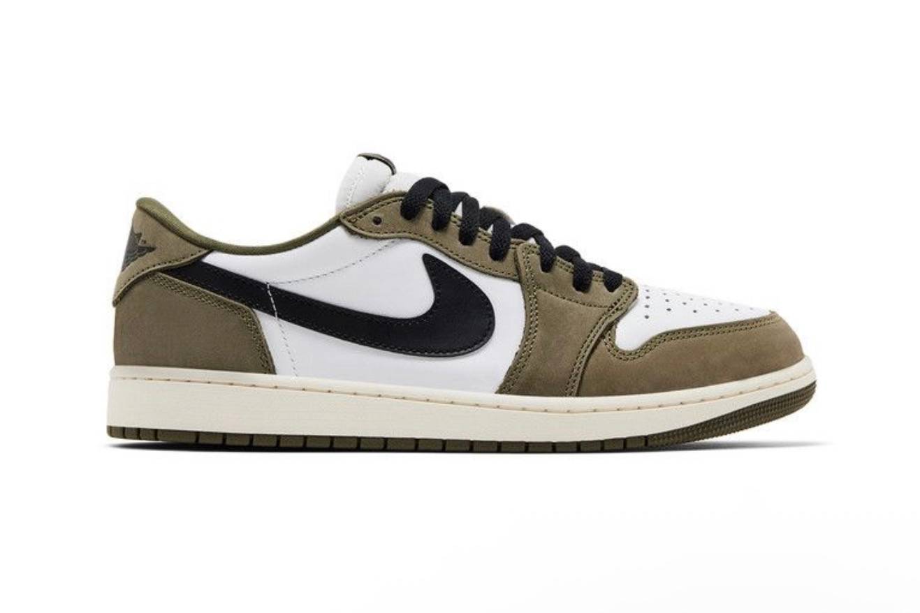 Jordan 1 Retro Low Medium Olive Summit White Sail Black