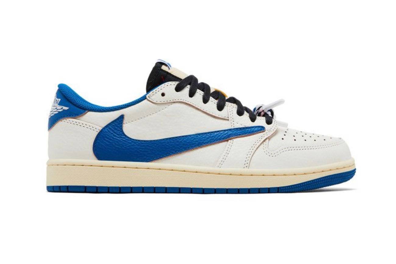 Jordan 1 Retro Low OG SP Fragment x Travis Scott Sail Military Blue