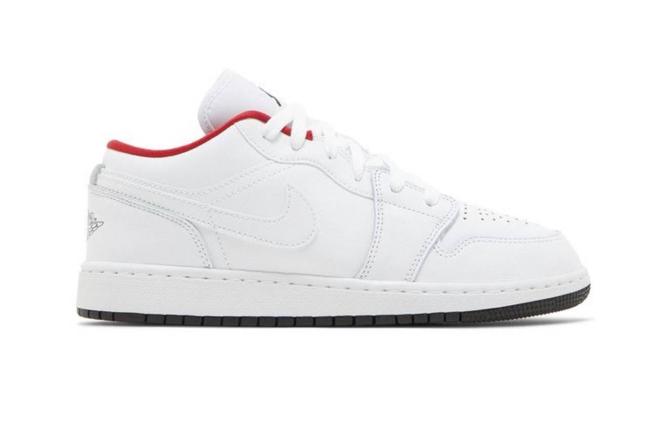 Jordan 1 Low White Gym Red Black (GS)