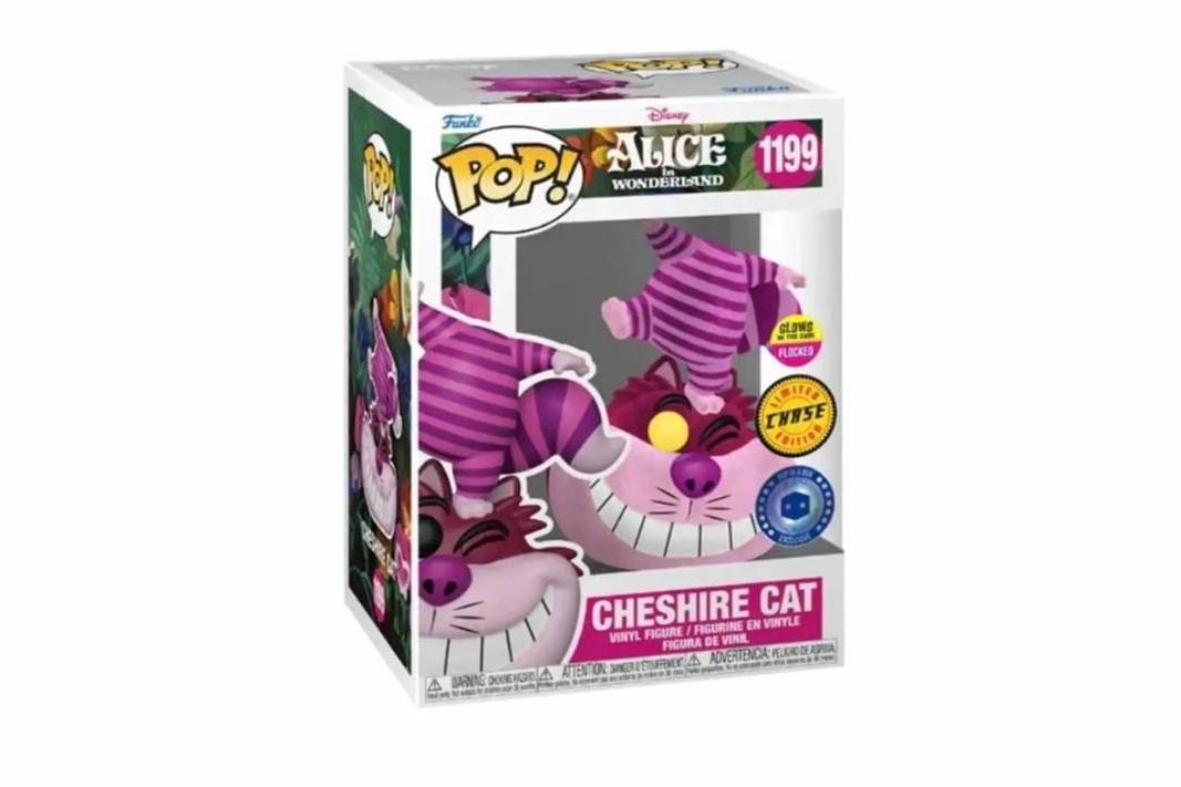 Funko POP! Disney Alice in Wonderland CHASE Cheshire Cat Standing on Head #1199 [Flocked, Glows in the Dark] Exclusive