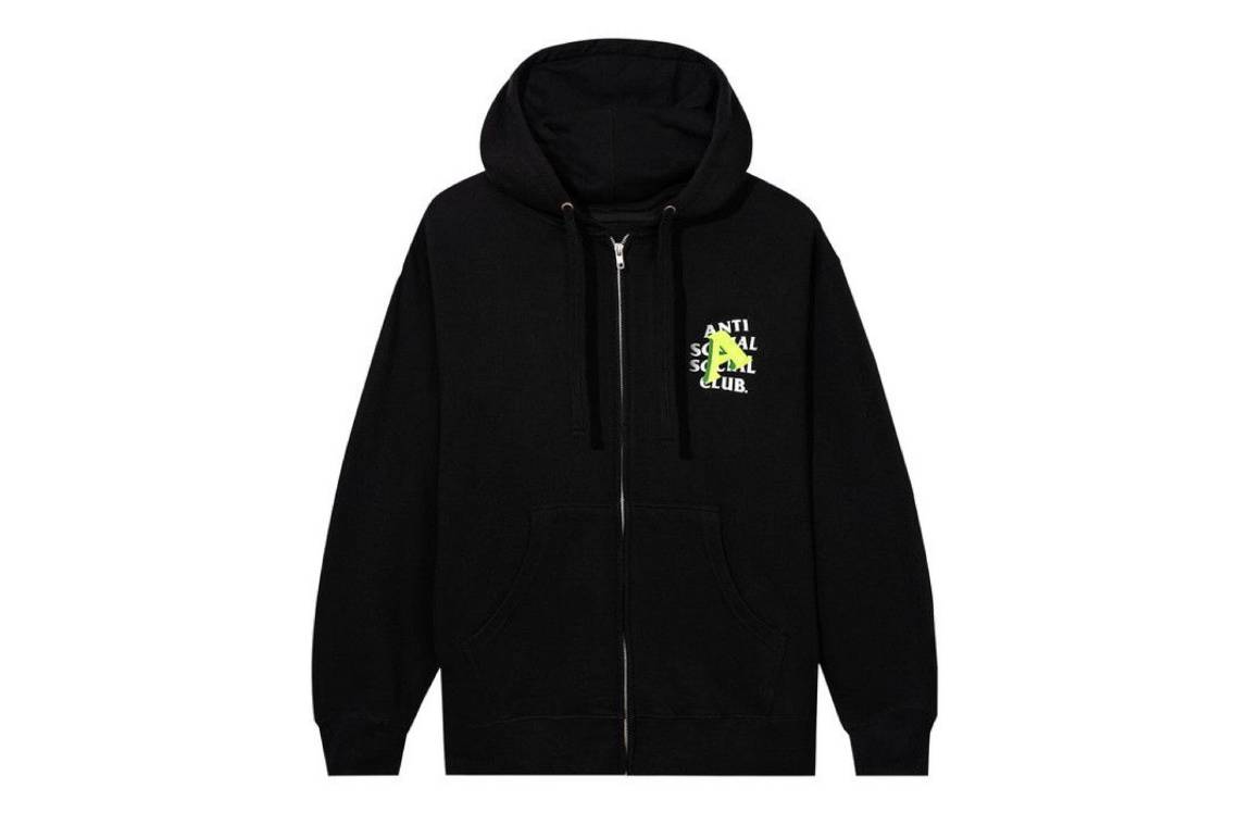 Anti Social Social Club A Is For Zip Hoodie 'Black' Black
