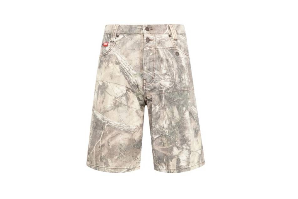 Pleasures canvas hunt shorts sand camouflage