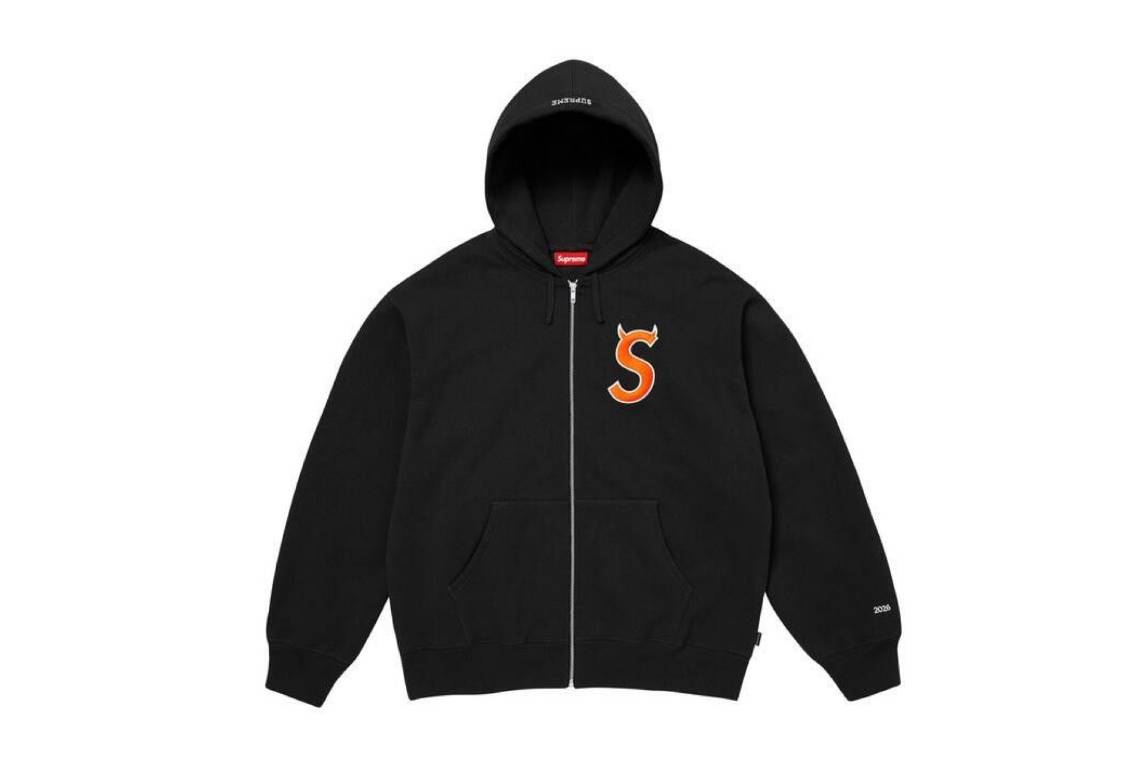 Supreme Devil S Logo Zip Up Hooded Sweatshirt Black