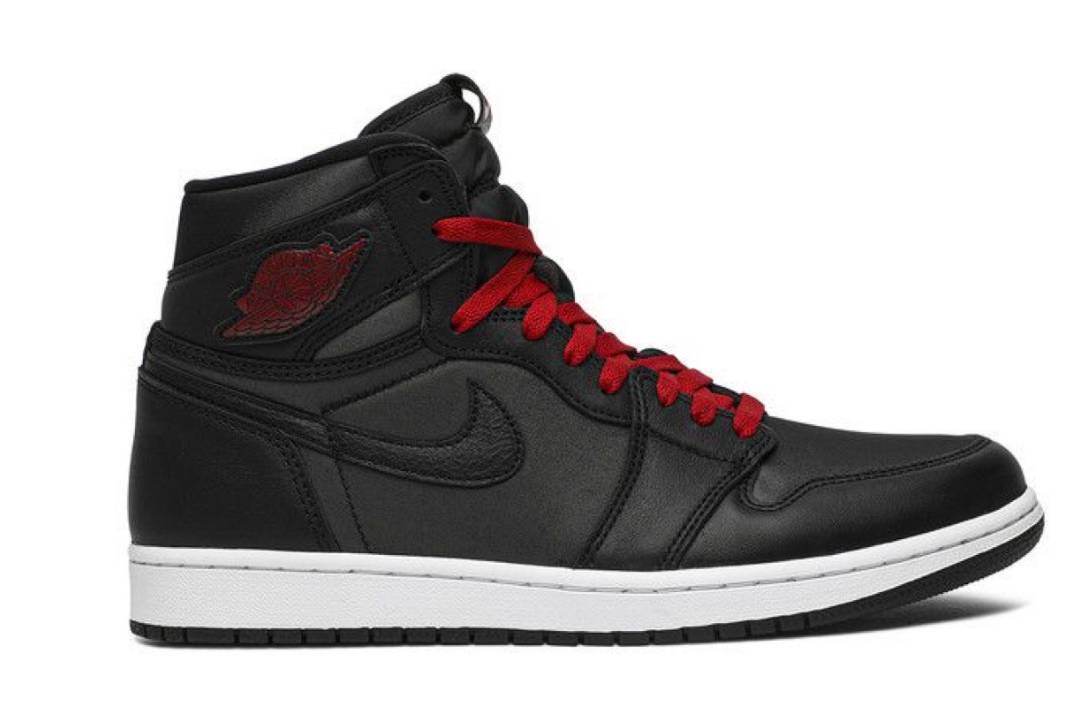 Jordan 1 Retro High Black Satin Gym Red