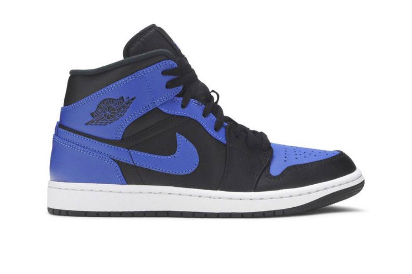 Jordan 1 Mid Hyper Royal Tumbled Leather