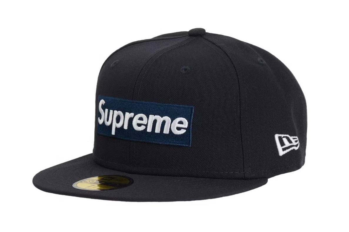 Supreme MLB Teams New York Box Logo New Era 59Fifty Fitted Cap Navy