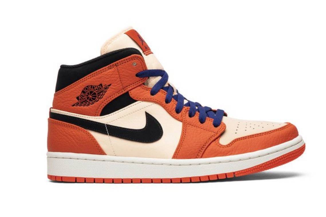 Jordan 1 Mid Team Orange Black
