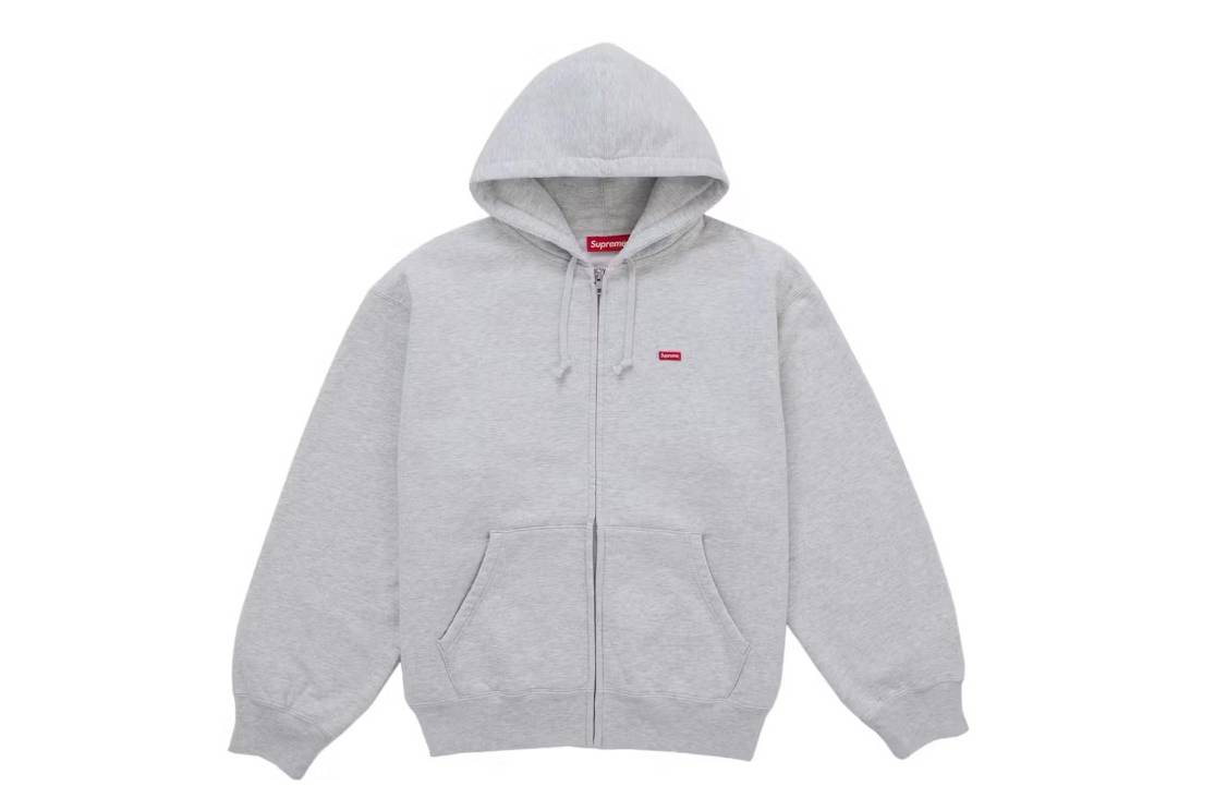 Supreme Small Box Zip Up Sweatshirt (SS26) Ash Gray