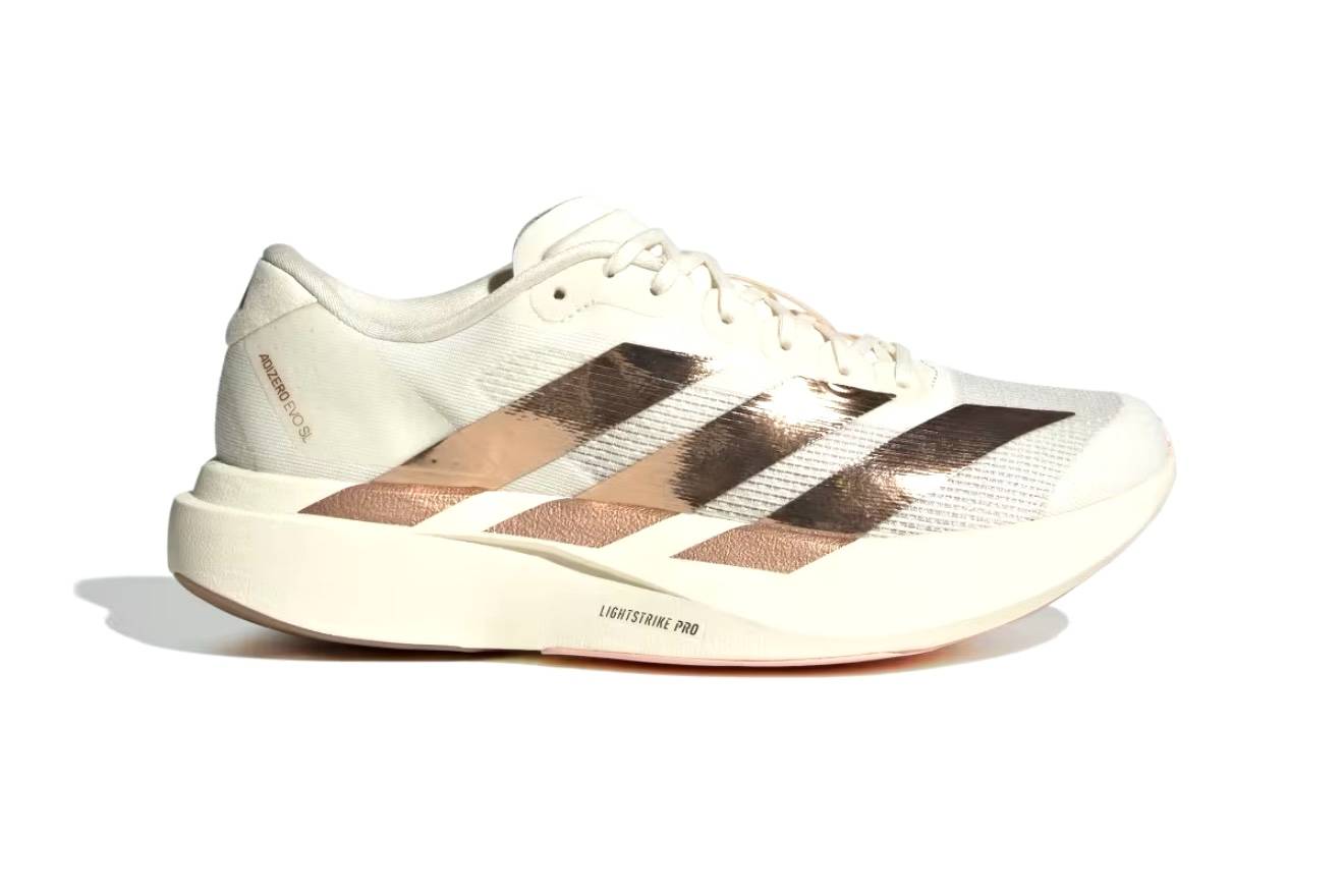 adidas Adizero Evo SL Metallic Stripes Off White Copper (Women's)