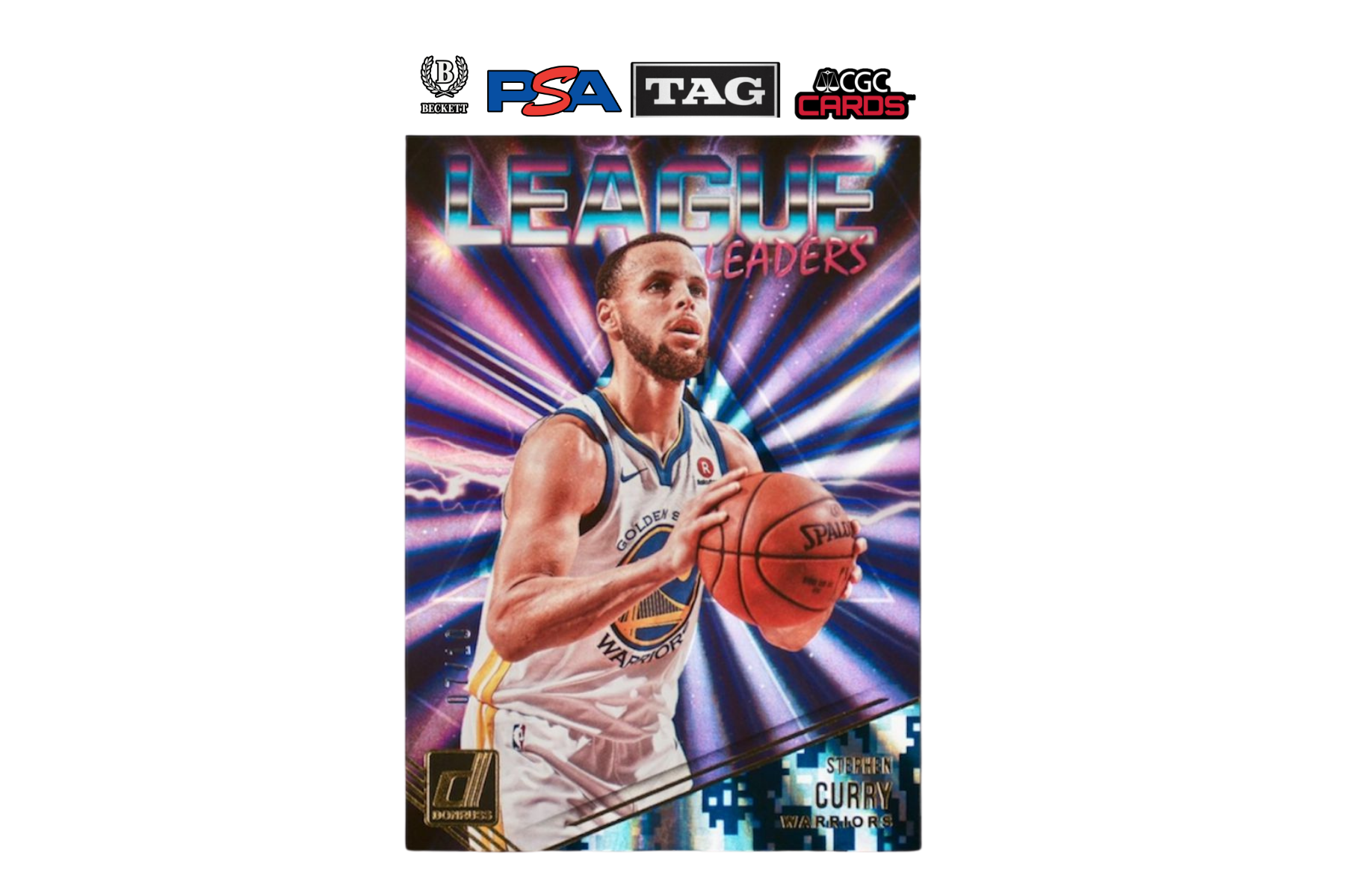 2018-19 Panini Donruss  Stephen Curry #8 League Leaders Holo Camo Laser /10