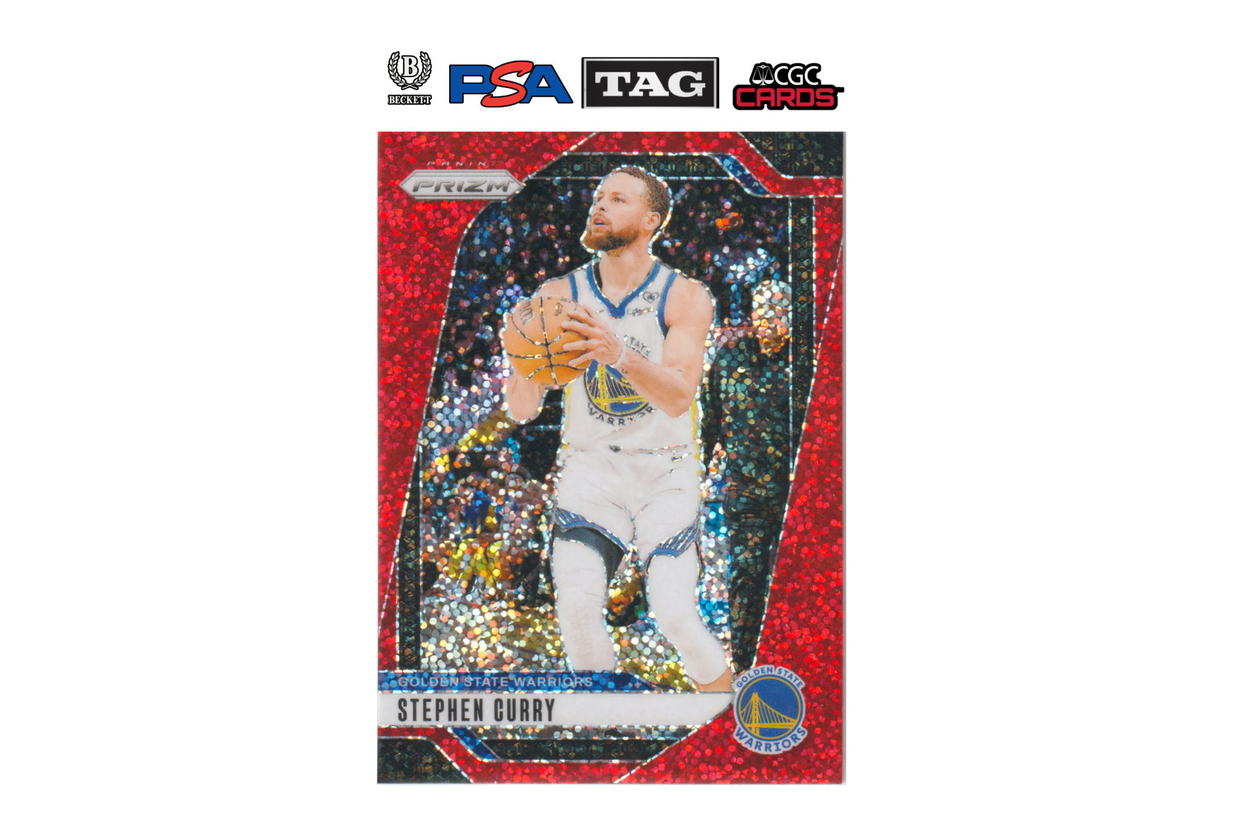 2024-25 Panini Prizm Stephen Curry Red Sparkle #134