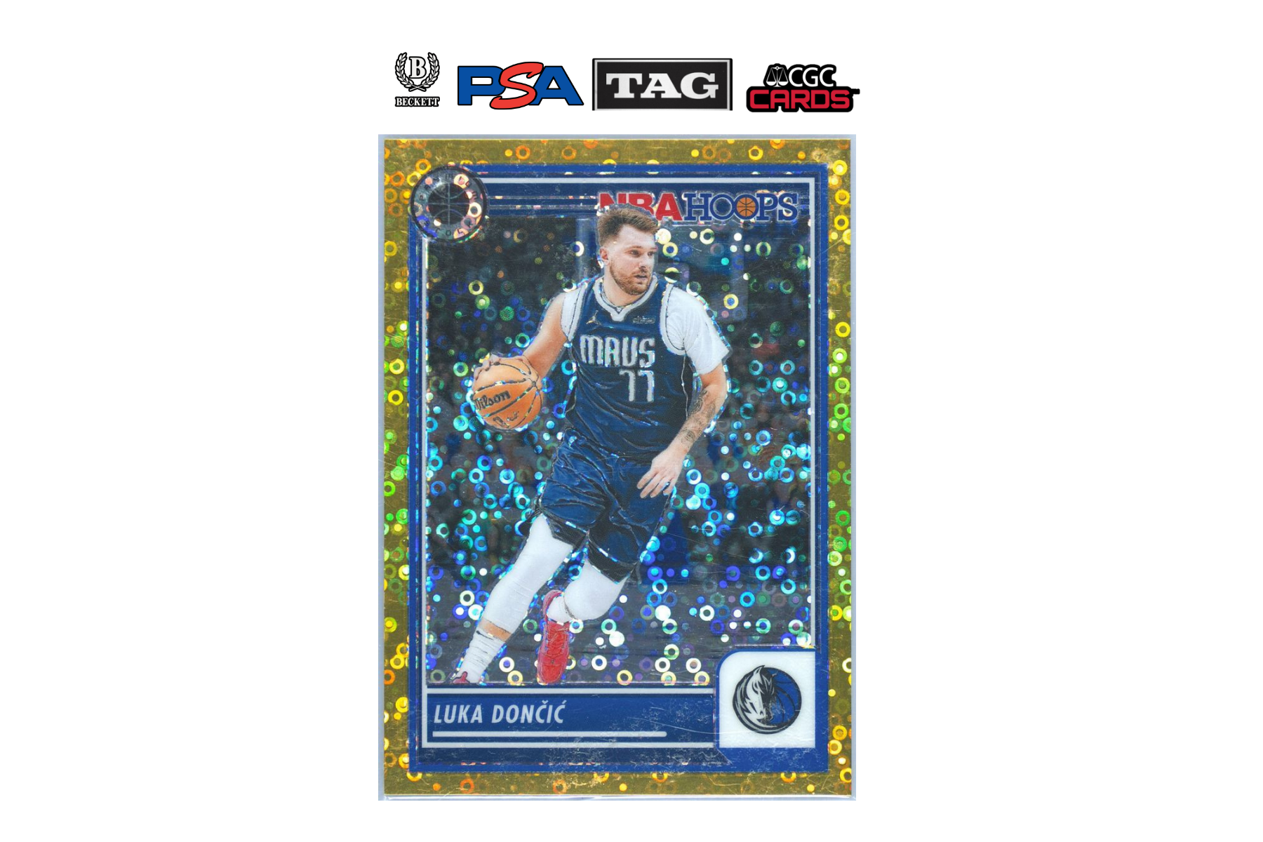 2023-24 Panini Hoops Premium Stock Luka Doncic Disco Gold /10