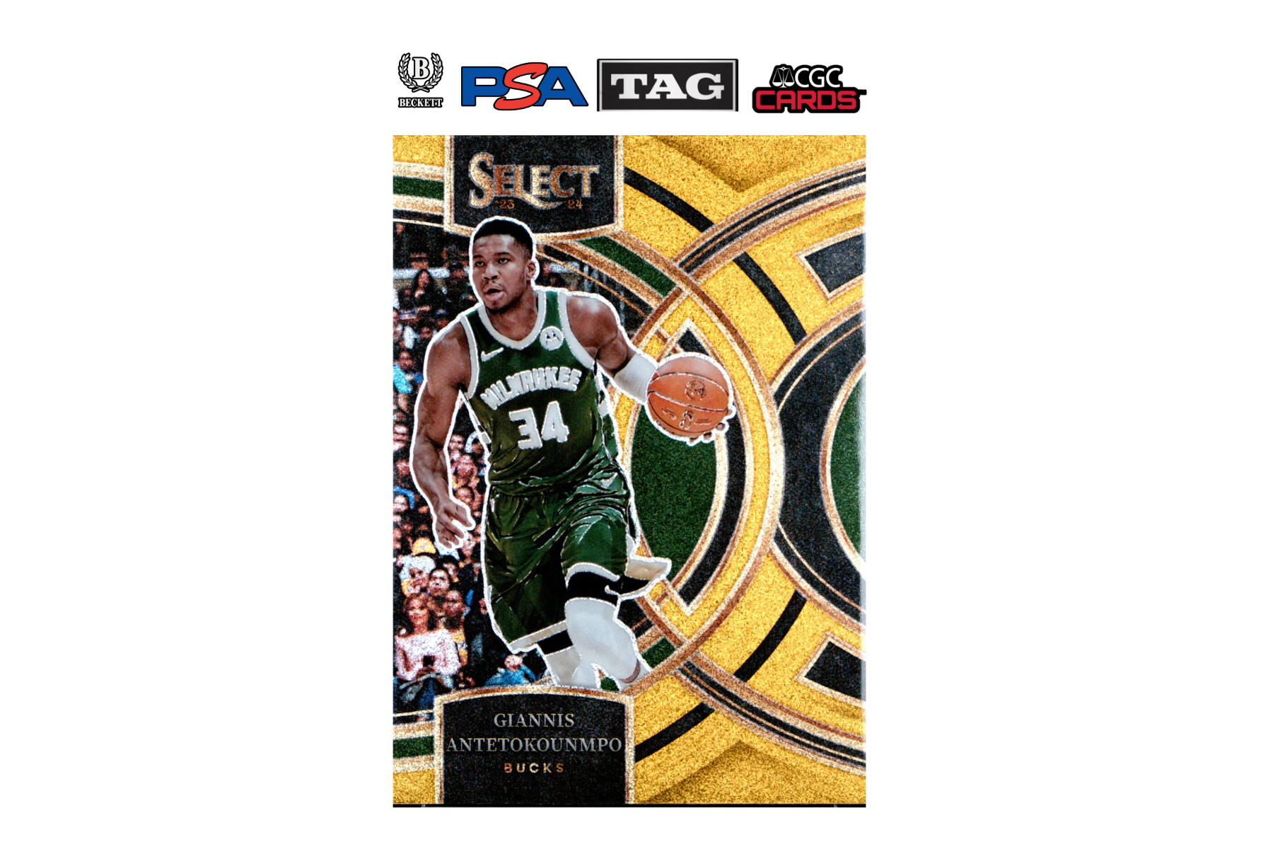 2023-24 Select Giannis Antetokoumpo #141 Premier Level Gold Glitter