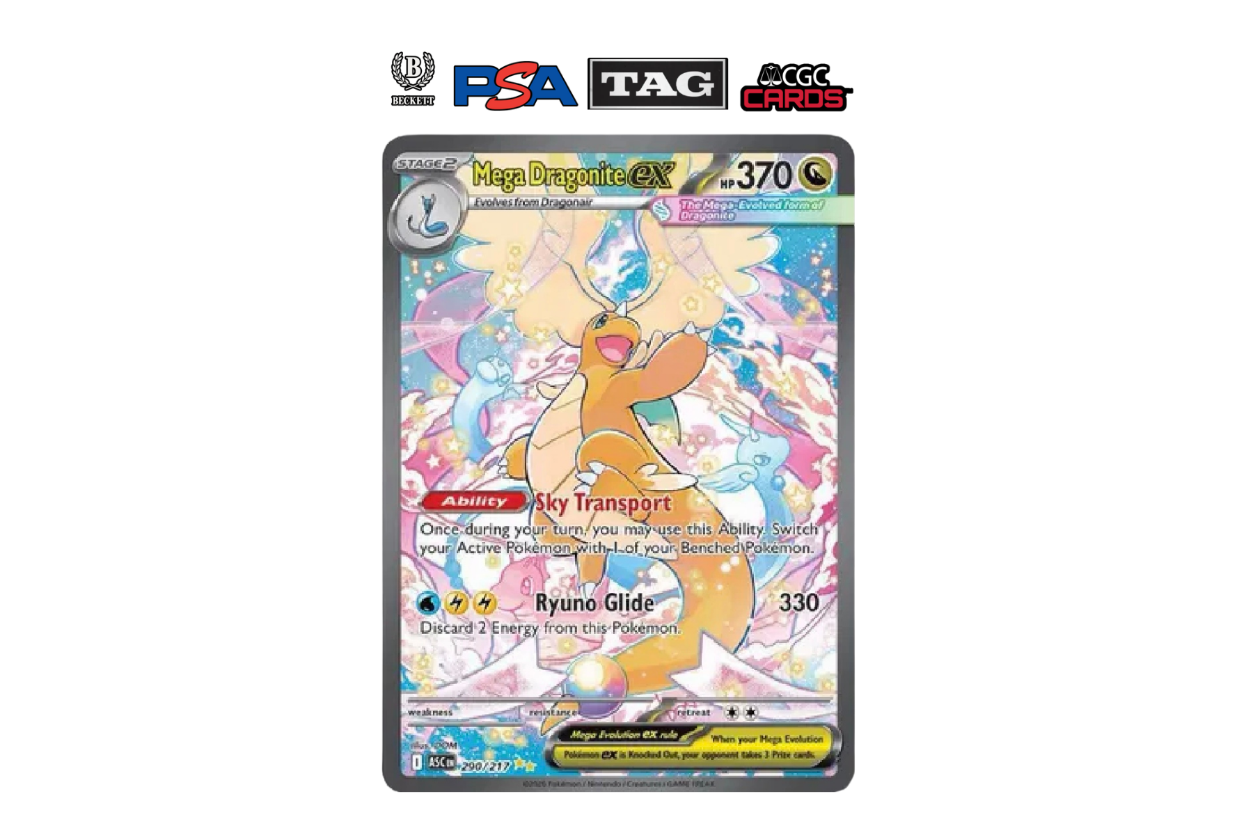 2026 Pokémon Mega Evolution Ascended Heroes Mega Dragonite EX Special Illustration Rare 290/217