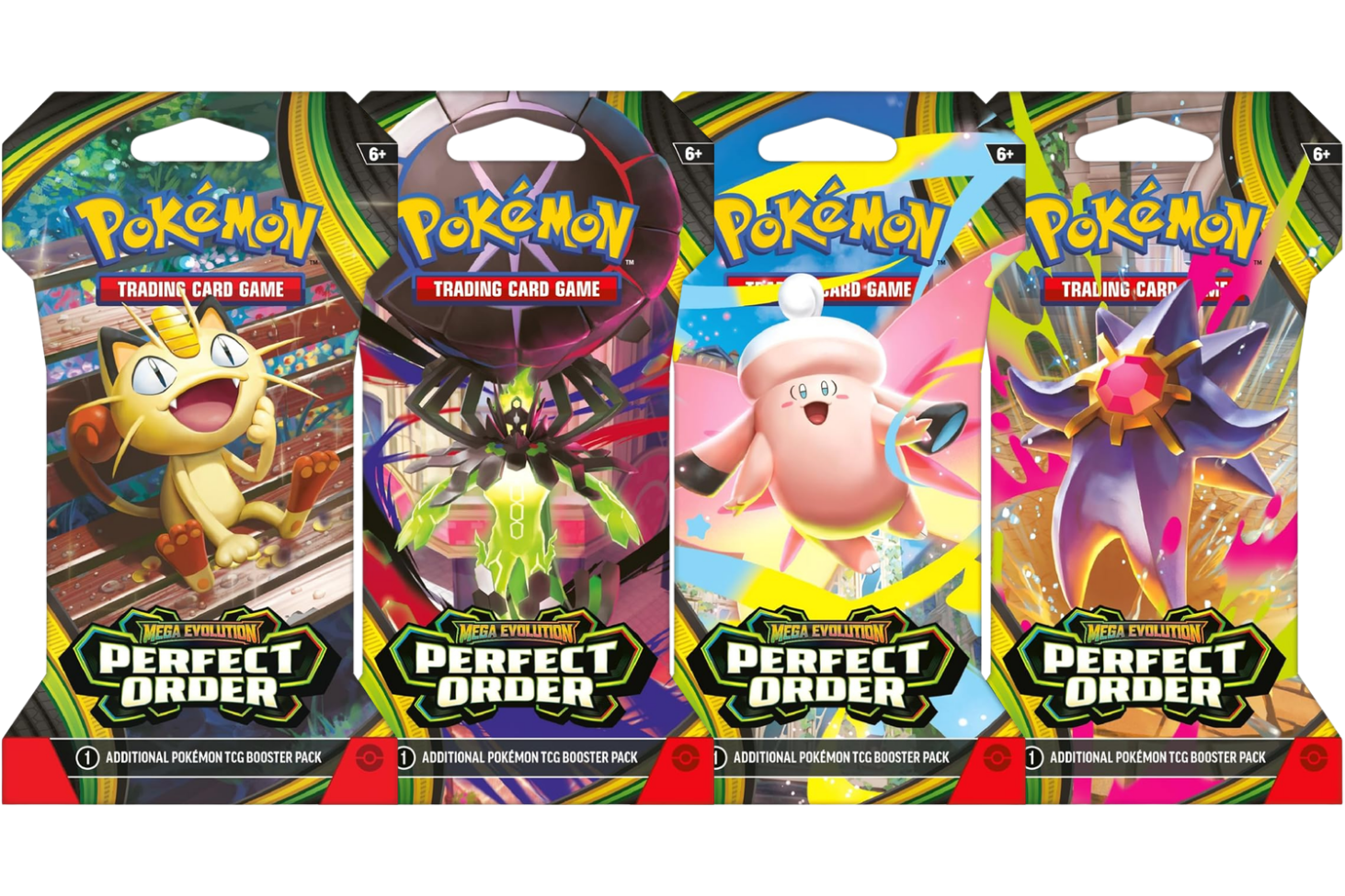 2026 Pokémon Mega Evolution Perfect Order Sleeved Booster Pack Lot of 4 ( Artwork May Vary )