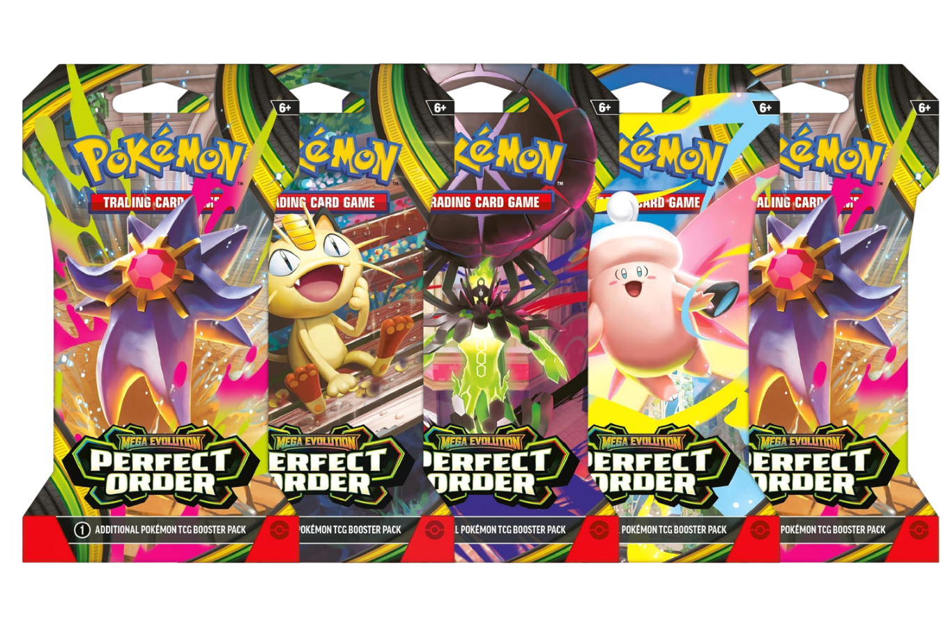 2026 Pokémon Mega Evolution Perfect Order Sleeved Booster Pack Lot of 5 ( Artwork May Vary )