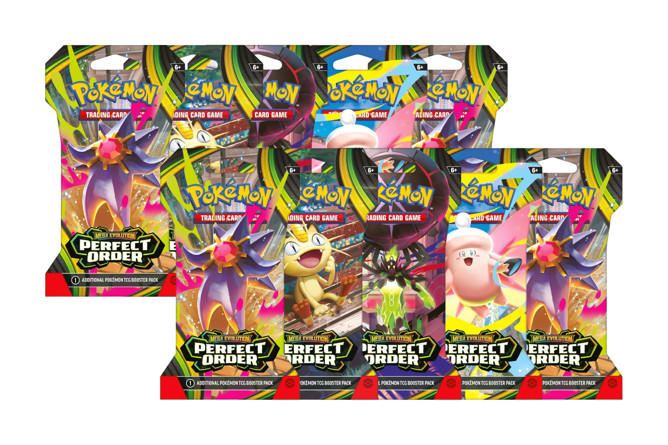 2026 Pokémon Mega Evolution Perfect Order Sleeved Booster Pack Lot of 10 ( Artwork May Vary )
