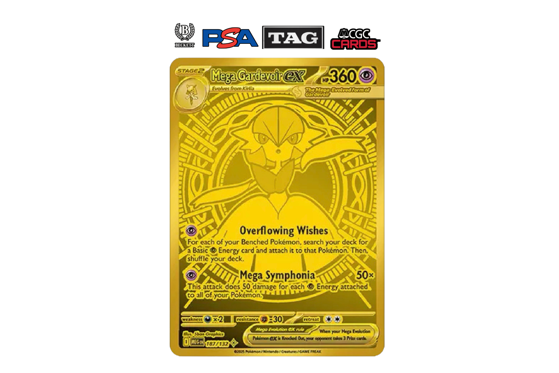  2025 Pokémon Mega Evolution Mega Gardevoir EX Mega Hyper Rare 187/132