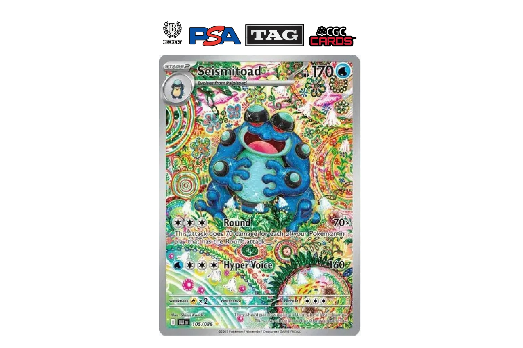 2025 Pokémon Scarlet & Violet Black Bolt Seismitoad Illustration Rare 105/086