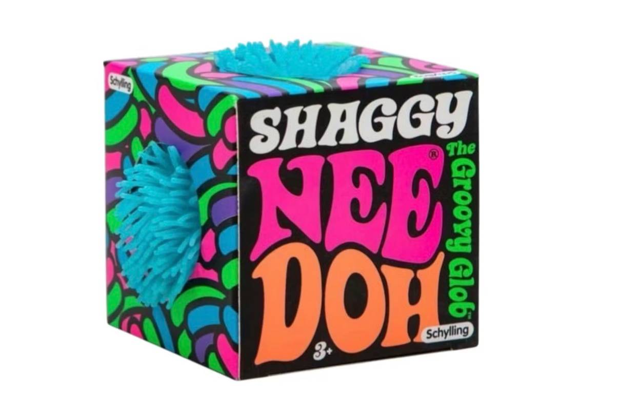 NeeDoh Shaggy Squishy Fidget Toy Blue