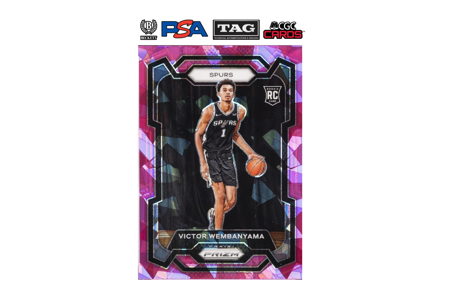 2023-24 Panini Prizm Victor Wembanyama #136 Pink Cracked Ice