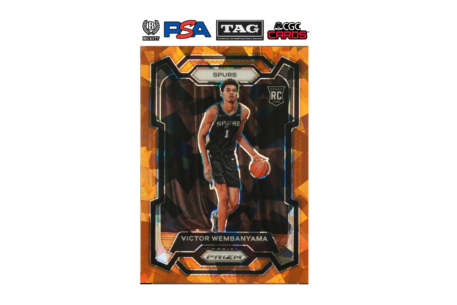 2023-24 Prizm  Victor Wembanyama #136 Orange Cracked Ice