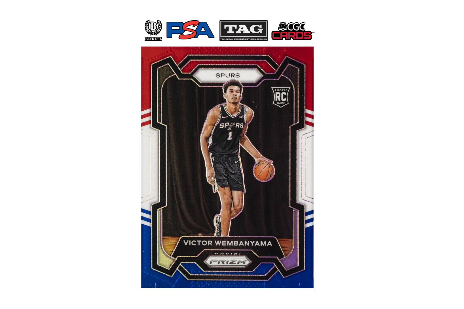 2023-24 Panini Prizm Victor Wembanyama #136 Red White Blue
