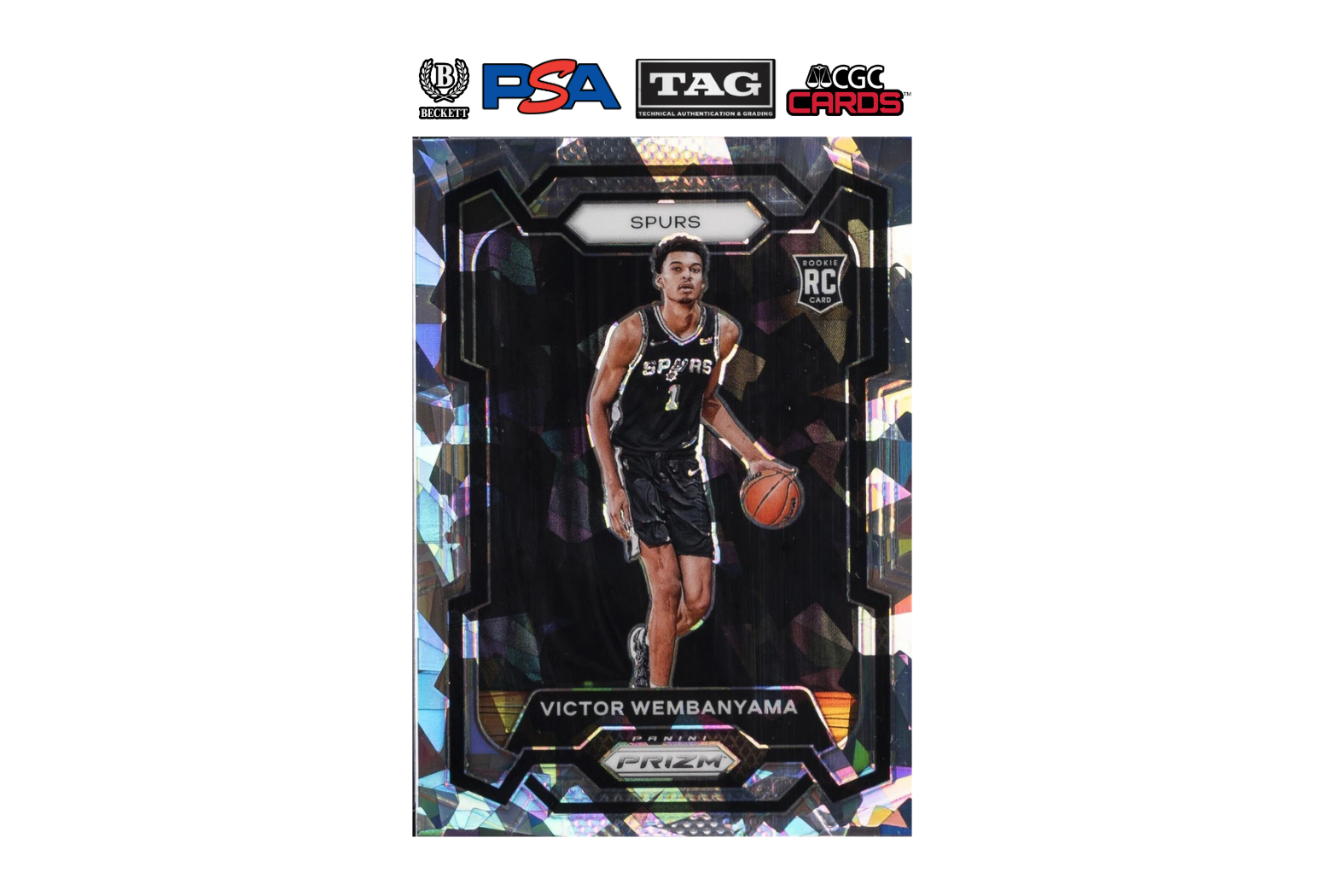 2023-24 Panini Prizm Victor Wembanyama #136 Cracked Ice
