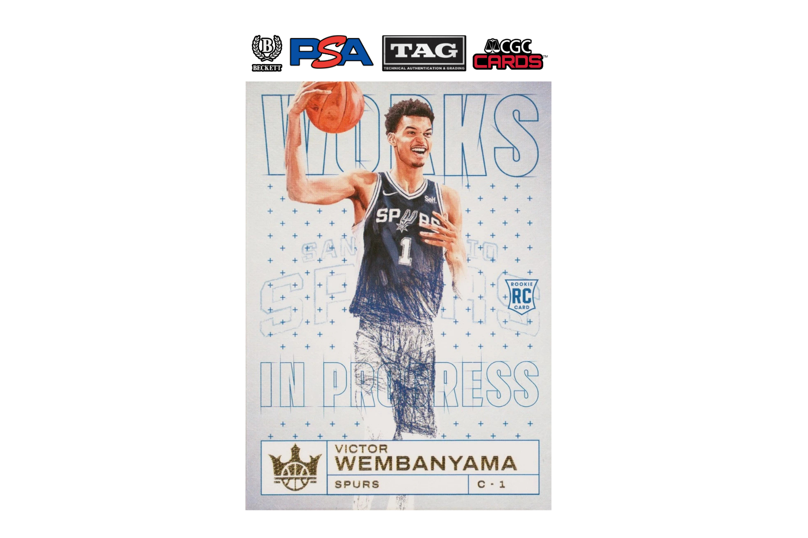 2023-24 Panini Court Kings Victor Wembanyama #2 Works In Progress