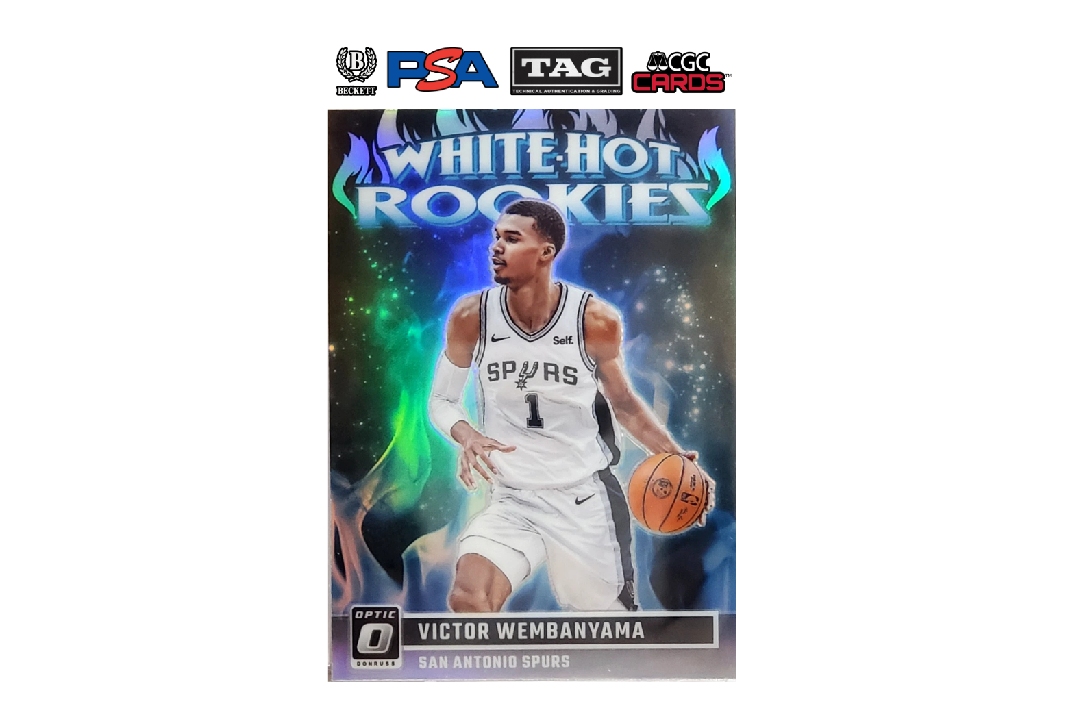 2023-24 Panini Donrus Optic Victor Wembanyama #2 White Hot Rookies Holo