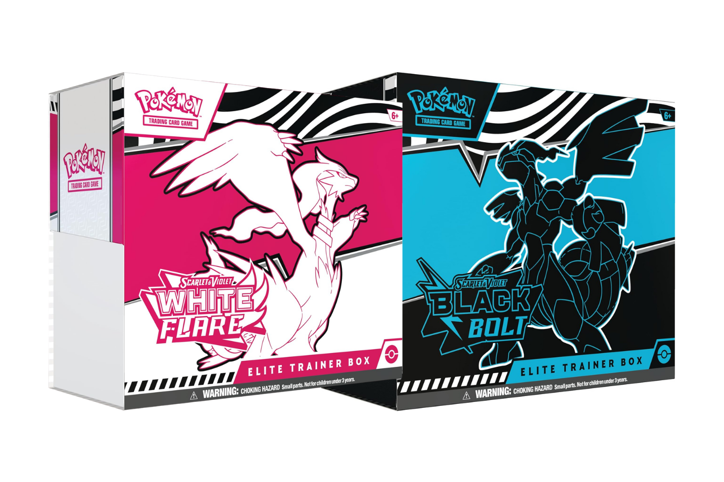 2025 Pokémon Scarlet & Violet  Black Bolt & White Flare Elite Trainer Box Bundle ( Lot of 2 )