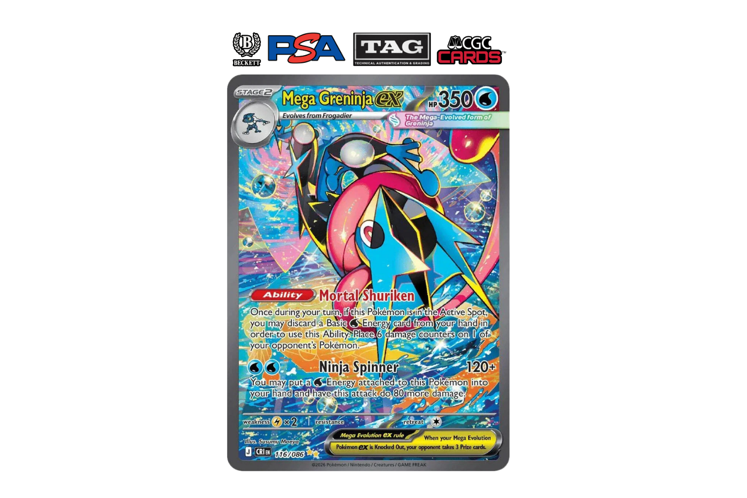 2026 Pokémon Mega Evolution Chaos Rising Greninja EX Special Illustration Rare 116/086