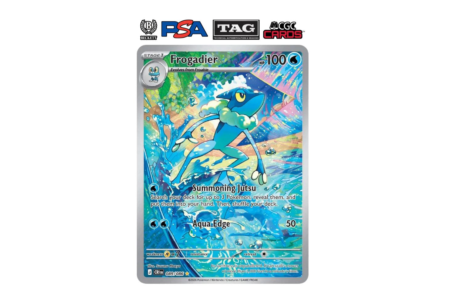 2026 Pokémon Mega Evolution Chaos Rising Frogadier Illustration Rare 089/086