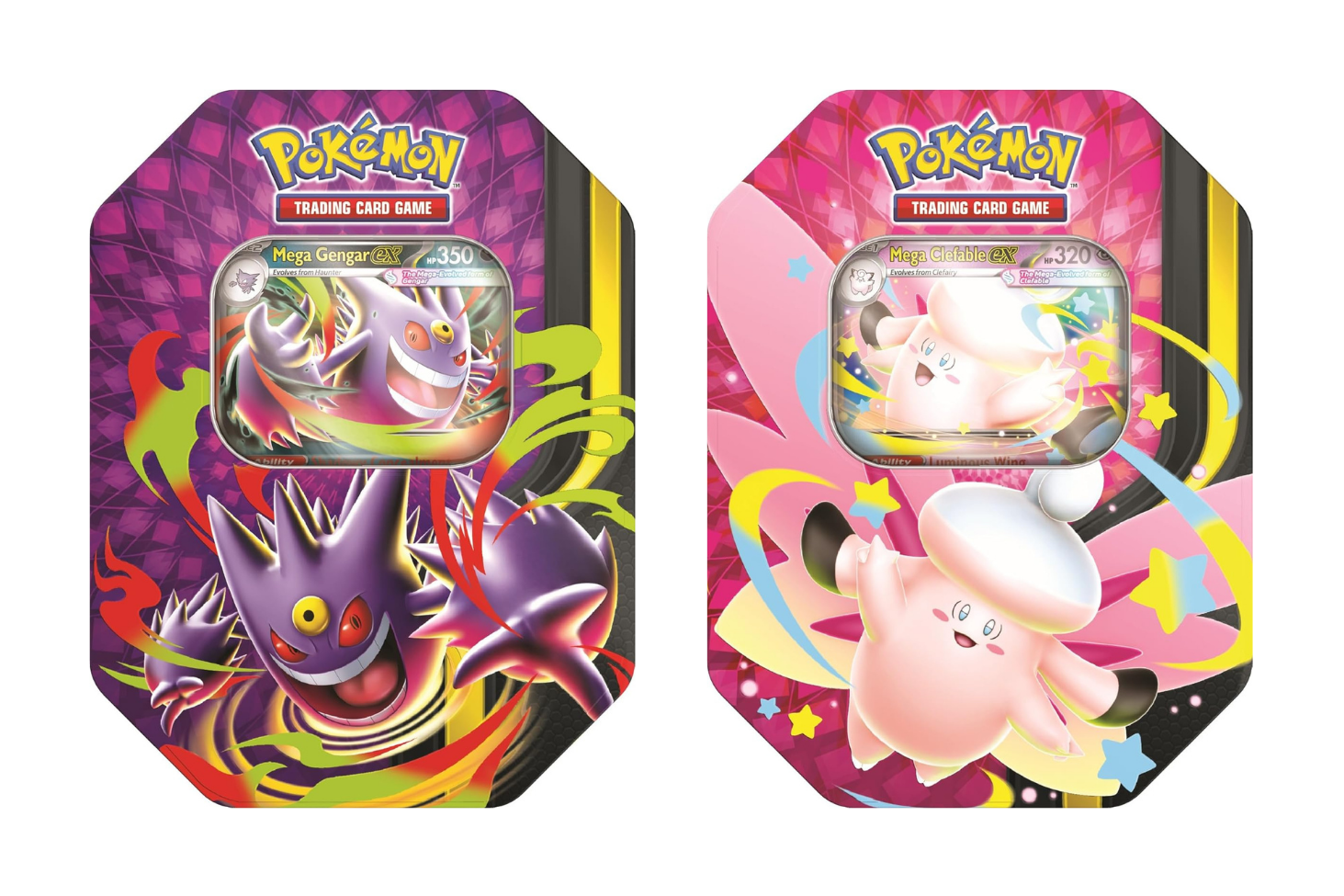 2026 Pokémon Mega Moonlit Mega Gengar and Mega Clefable Tin Bundle