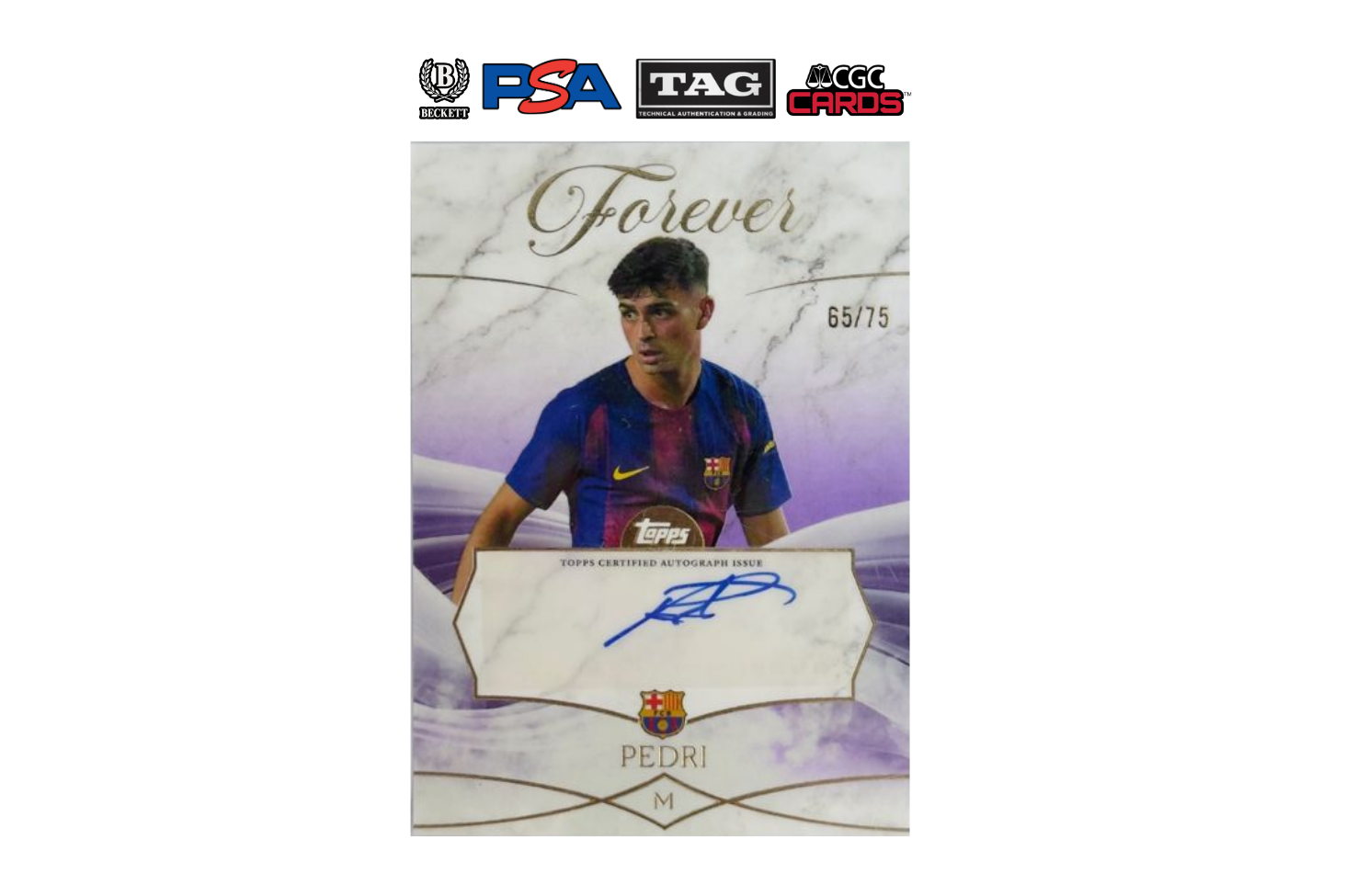 2026 Topps Forever FC Barcelona Soccer Pedri /75 FC Barcelona Forever Men's Autograph