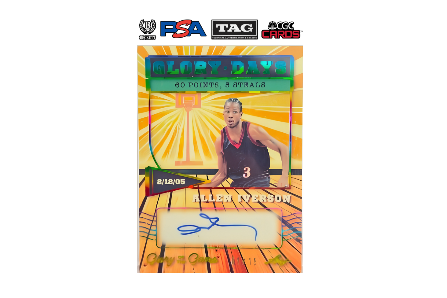 2025 Leaf Glory of the Game Allen Iverson Glory Days Autrograph /15