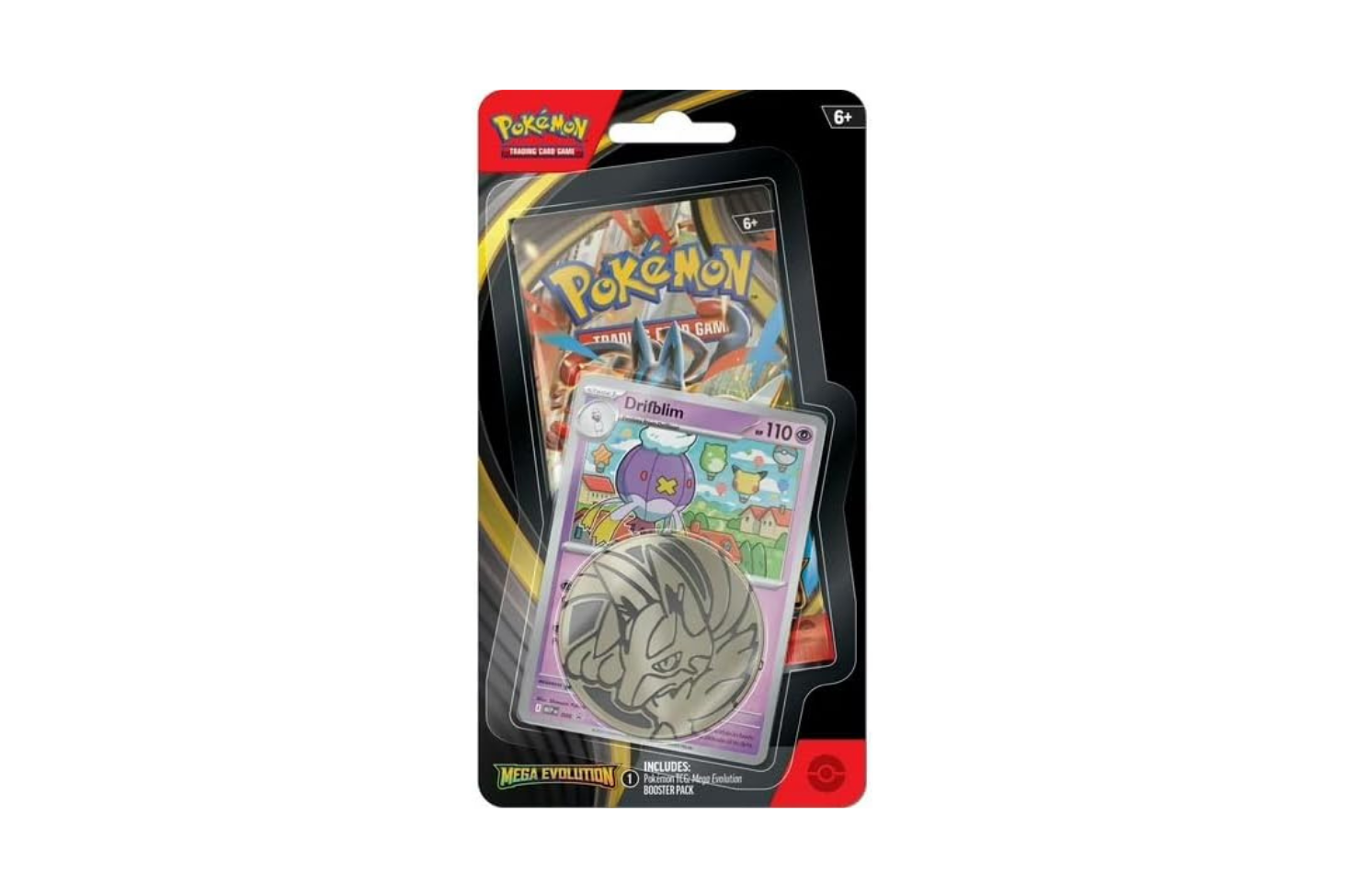 Pokemon Mega Evolution Drifblim Checklane Blister Pack  (1 Booster Pack, Drifblim Promo Card & Coin)