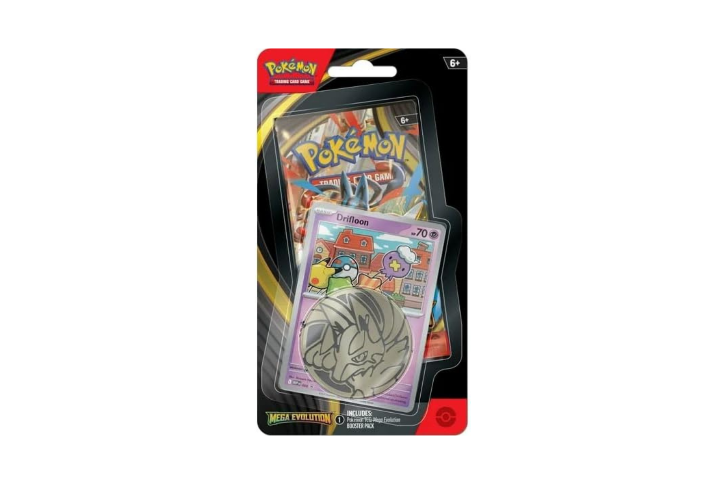 Pokemon Mega Evolution Drifloon Checklane Blister Pack  (1 Booster Pack, Drifloon Promo Card & Coin)