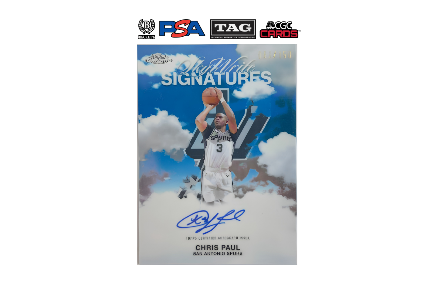 2025-26 Topps Chrome Chris Paul Skywrite Signature Blue /150