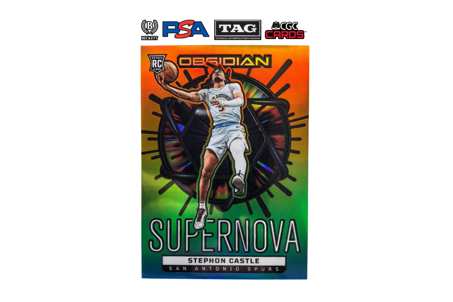 2024-25 Panini Obsidian Stephon Castle #1 Supernova Hot Spring Flood /15
