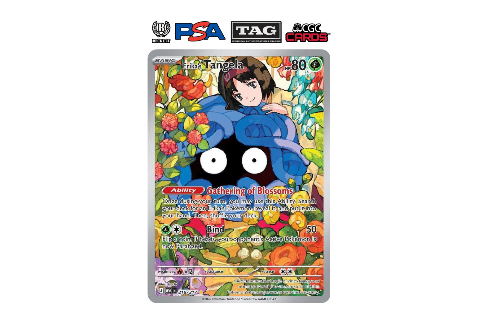 2026 Pokémon Mega Evolution Ascended Heroes Erika's Tangela Illustration Rare 218/217