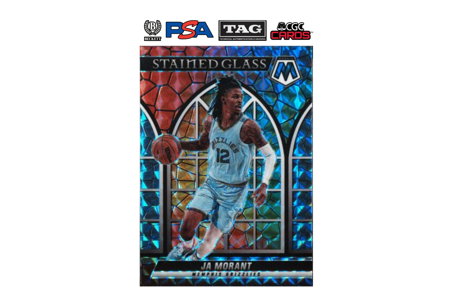 2021-22 Panini Mosaic Ja Morant #5 Stained Glass