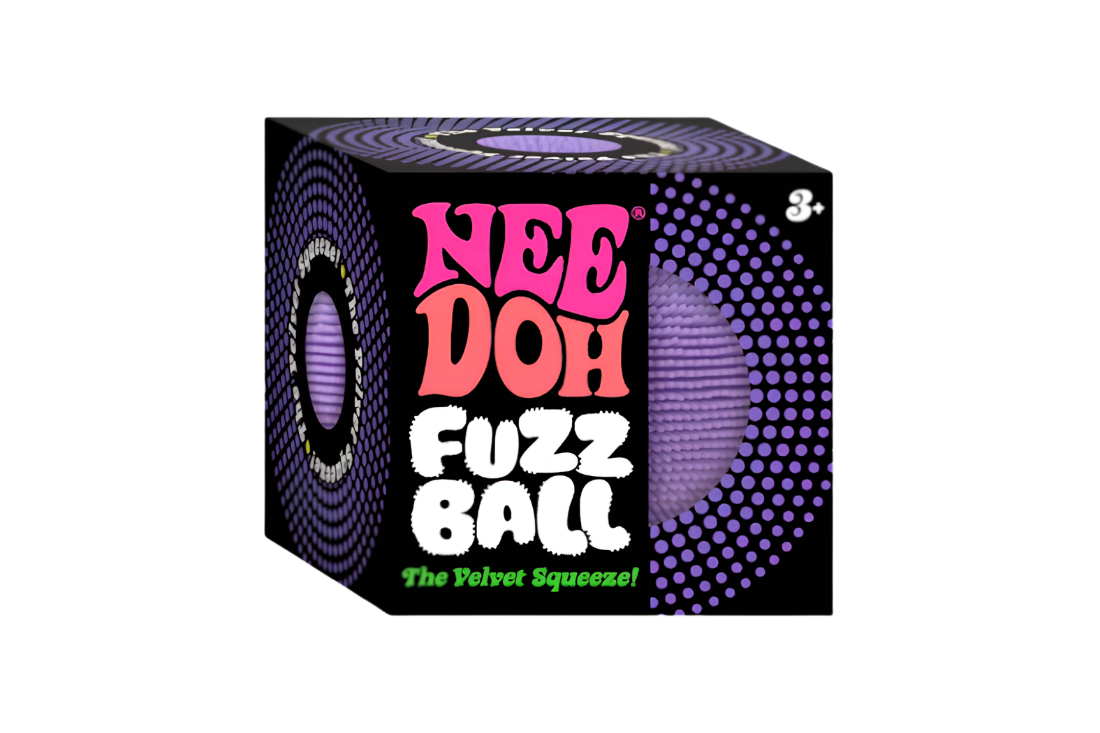 NeeDoh Fuzzball The Velvet Squeeze Squishy Fidget Toy Purple
