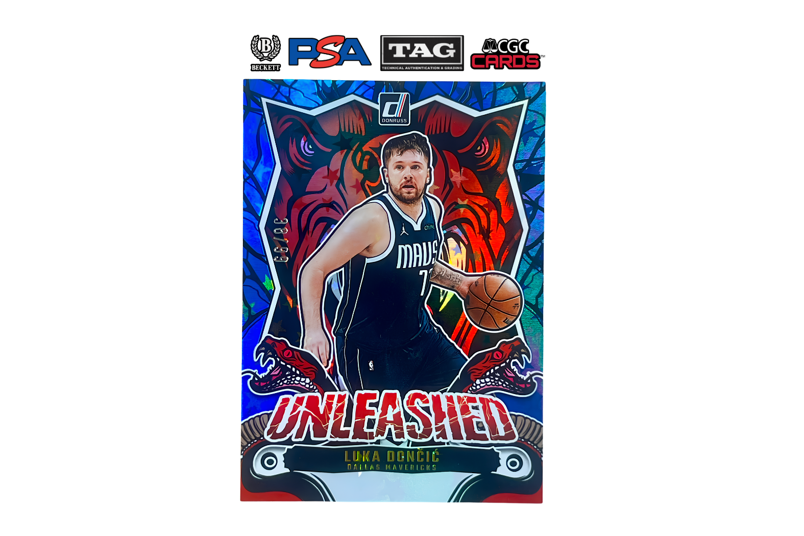 2024-25 Panini Donruss Luka Doncic #9 Unleashed International Blue Star /99