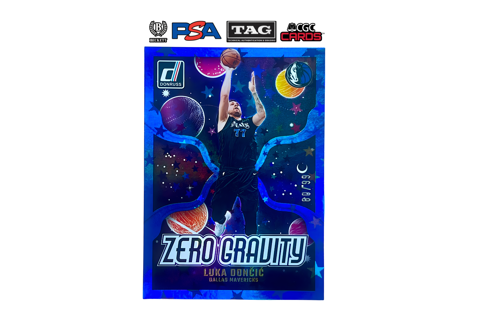 2024-25 Panini Donruss Luka Doncic #8 Zero Gravity International Blue Star /99