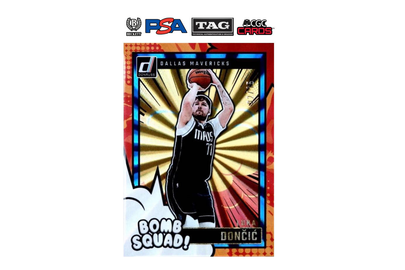 2024-25 Panini Donruss  Luka Doncic #16 Bomb Squad Holo Red Blue Laser /75