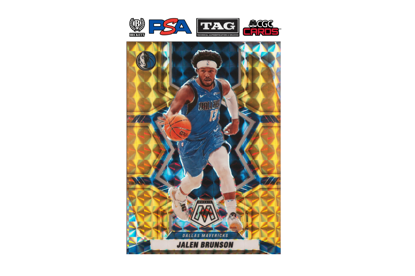 2021-22 Panini Mosaic Jalen Brunson #117 Gold Mosaic /10