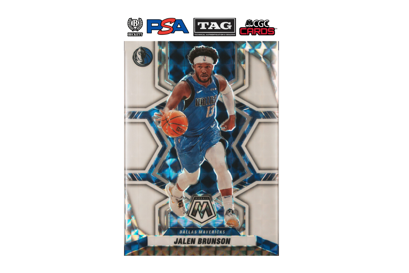 2021-22 Panini Mosaic Jalen Brunson #117 White Mosaic /25